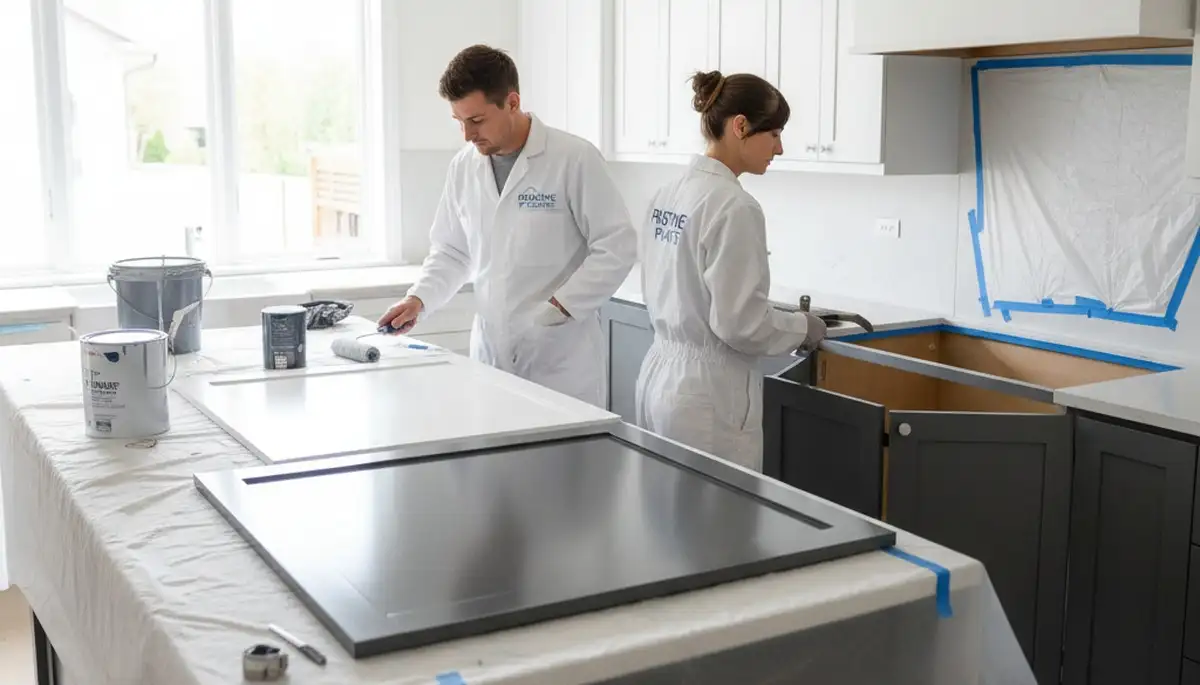 Professional cabinet painting in Chattanooga, TN kitchen by local house painting experts