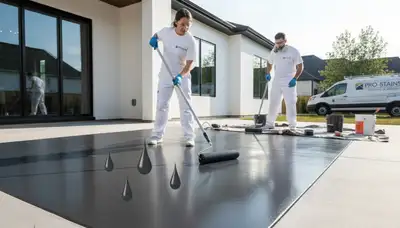 Professional concrete staining and floor finishing in Chattanooga, TN for patios, driveways, and garages