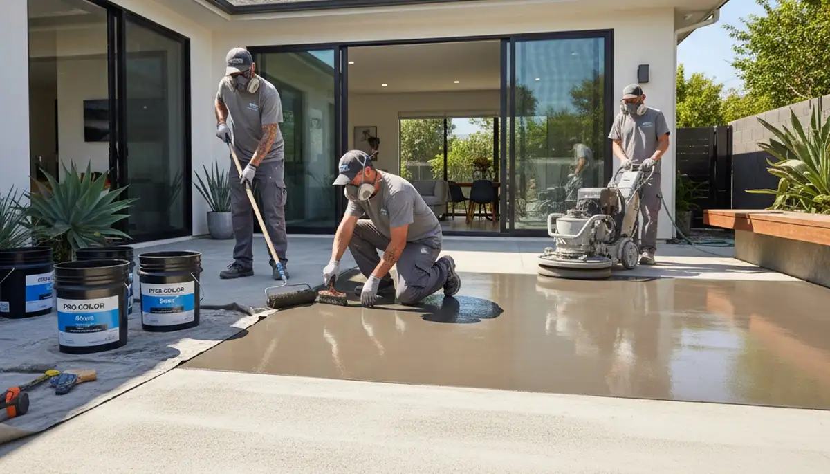 Professional concrete staining for patios and driveways in Chattanooga, TN