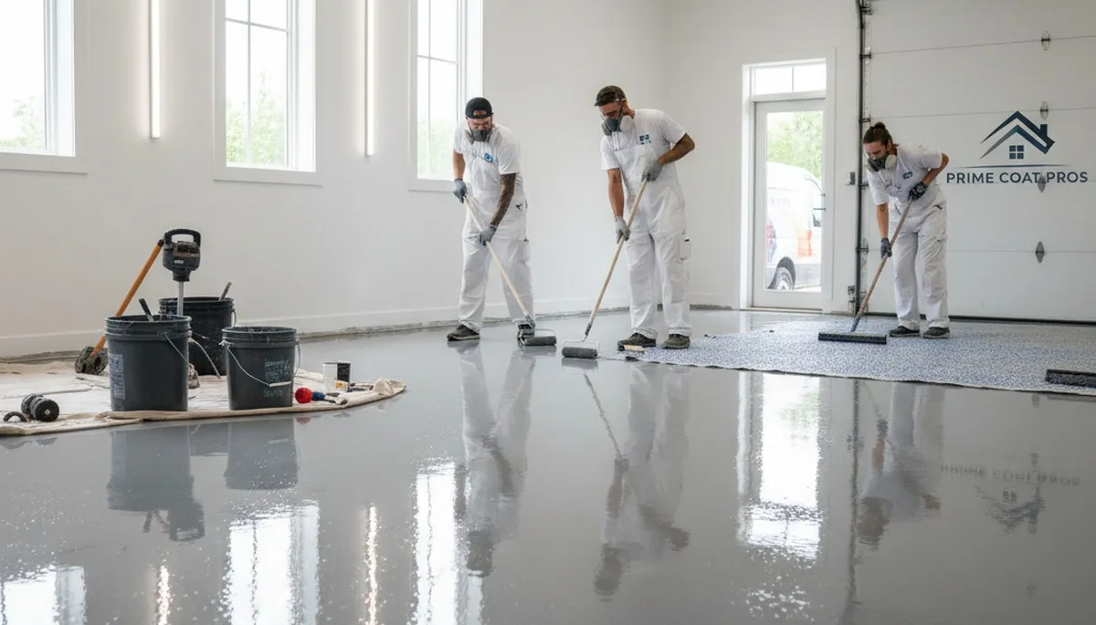 Professional epoxy garage floor coating in Chattanooga, TN for durable, glossy concrete finish