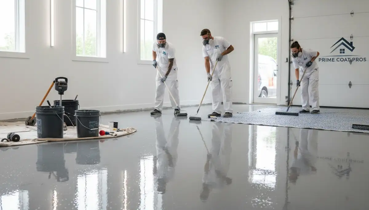 Professional epoxy garage floor coating in Chattanooga, TN for durable, glossy concrete finish