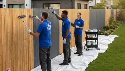 Professional fence painting experts in Chattanooga, TN enhancing wood fences for lasting curb appeal