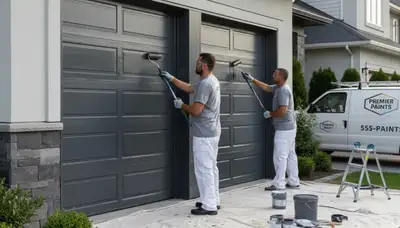Professional garage door painting in Chattanooga TN by expert house painters for lasting curb appeal