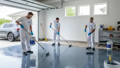 Professional garage floor epoxy coating in Chattanooga, TN for durable, sleek residential finish
