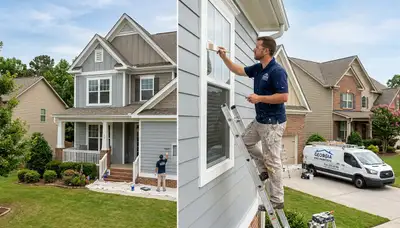 Professional house painters completing exterior home painting in Chattanooga, TN