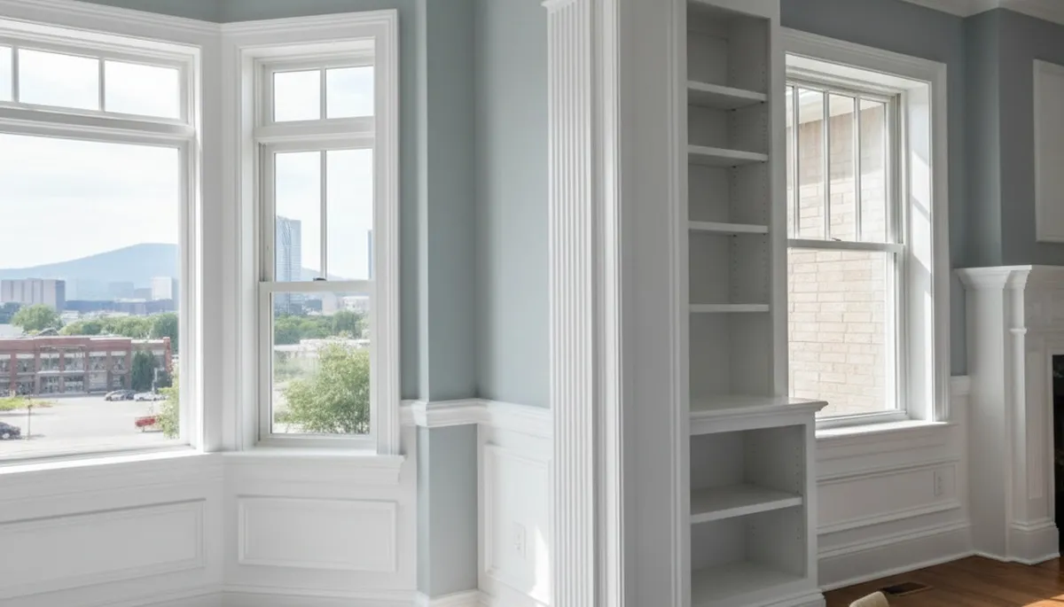 Professional interior trim painting with crisp lines in a Chattanooga, TN home by expert house painters