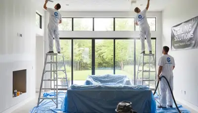 Professional popcorn ceiling removal in Chattanooga TN home creating smooth modern interior finish