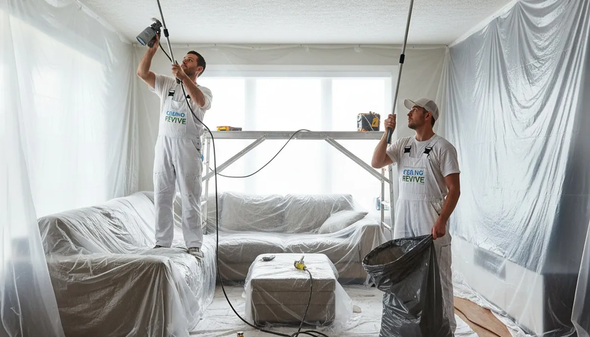 Professional popcorn ceiling removal in Chattanooga TN for smooth modern home interiors