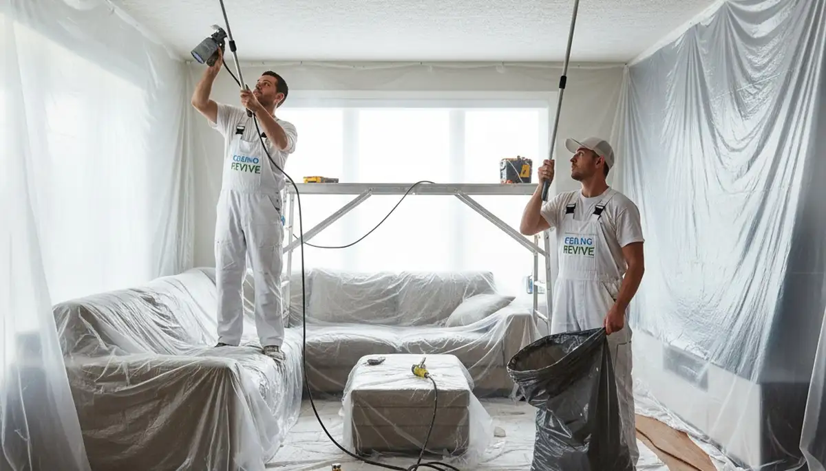 Professional popcorn ceiling removal in Chattanooga TN for smooth modern home interiors