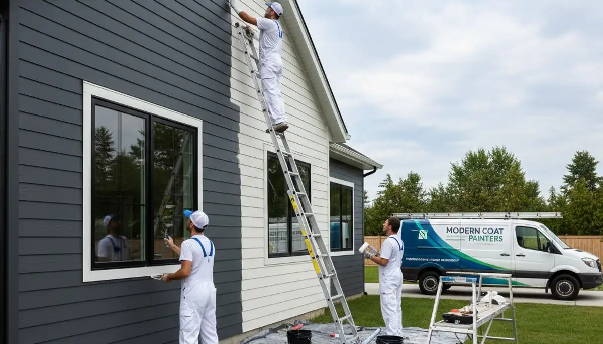 Professional siding painting on a Chattanooga, TN home exterior by expert house painters