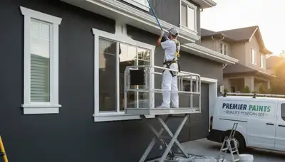 Professional trim and fascia painting on a Chattanooga TN home exterior by expert house painters
