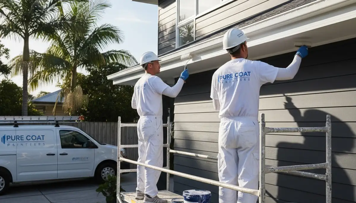 Professional trim and fascia painting on a Chattanooga, TN home by expert house painters