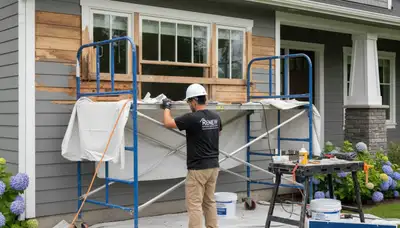 Professional wood rot repair and house painting in Chattanooga, TN restoring damaged exterior siding